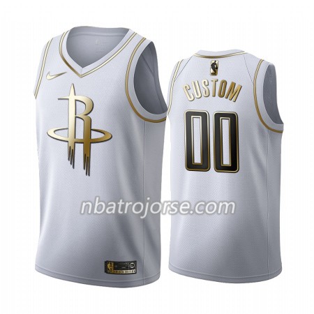 Män Houston Rockets Tröja Skräddarsydda 2019-20 Nike Vit Golden Edition Swingman